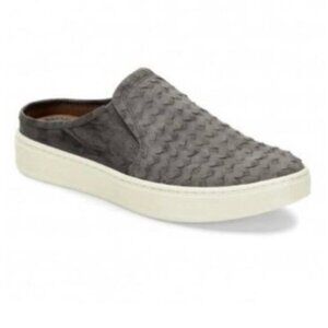 Sofft Somers III Woven Leather Sneaker Slides Mule Grey Womens 8.5